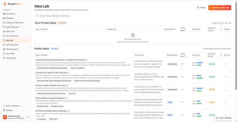 Idea Lab interface preview